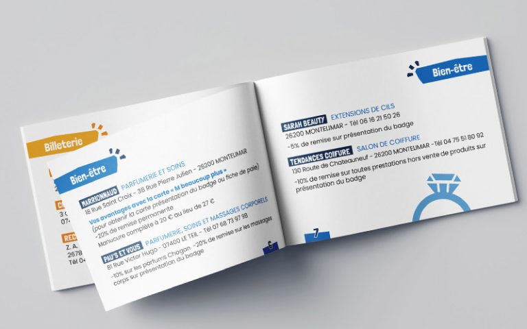 pages internes du catalogue des offres partenaires du CE d'amazon drôme