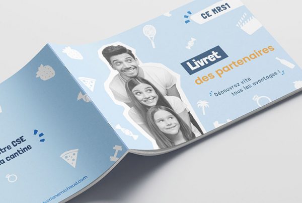 couverture du catalogue du CE d'une entreprise de la Drôme fait par un graphiste