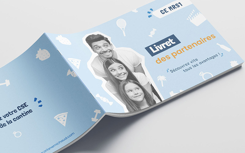 couverture du catalogue du CE d'une entreprise de la Drôme fait par un graphiste