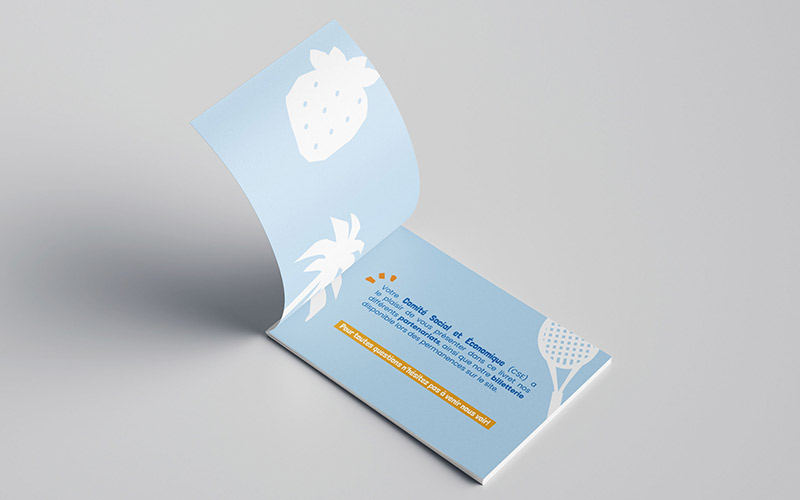 livret des offre du CE d'une entreprise de la Drôme illustré avec des pictogrammes par un graphiste